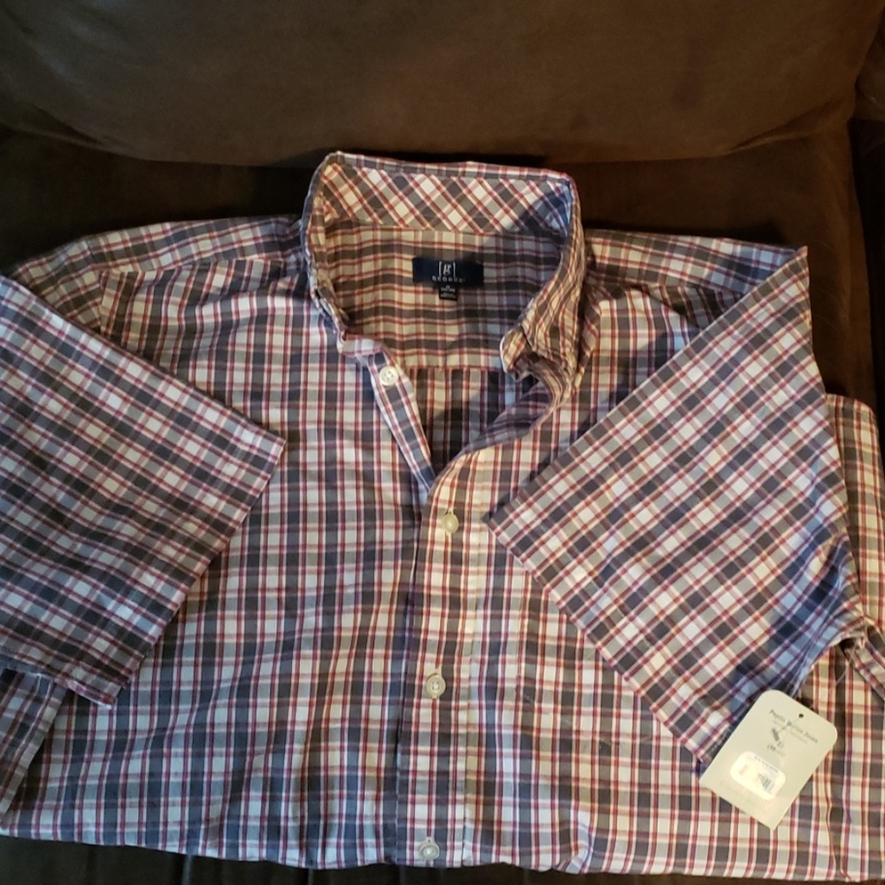 BNWT George Men's short sleeve dress shirt